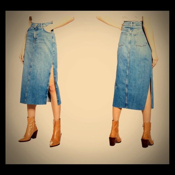 Free People Dresses & Skirts - 💙free people midi denim high slit size 10💙